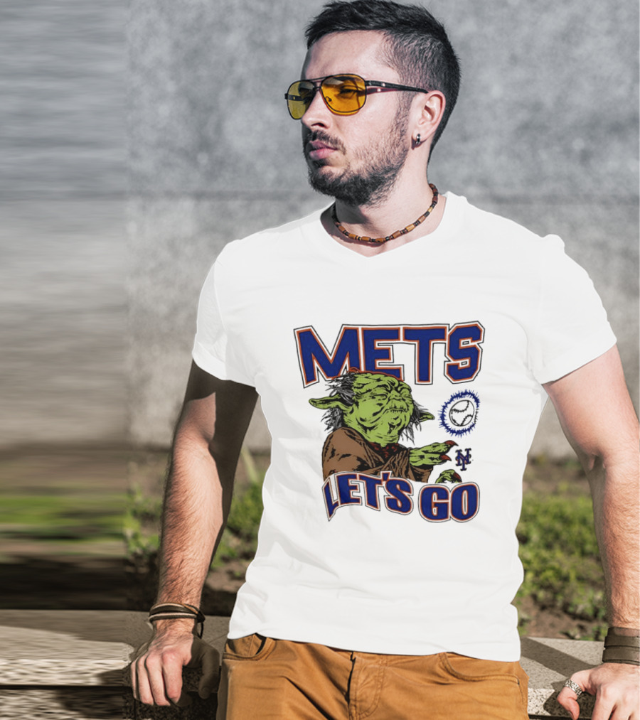 New York Mets Yoda Collaboration Let's Go Star Wars MLB T-Shirt
