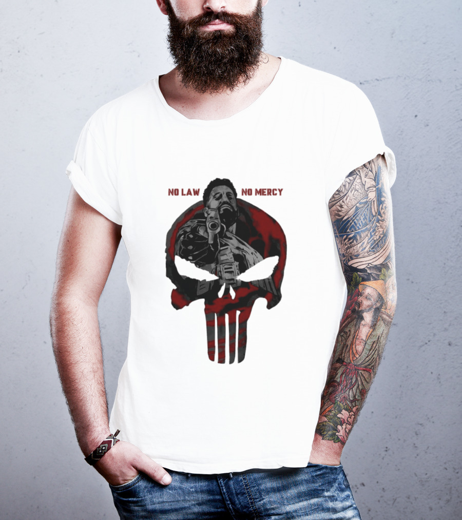 No Law No Mercy Skull Of Terror The Punisher Marvel Universal T-Shirt