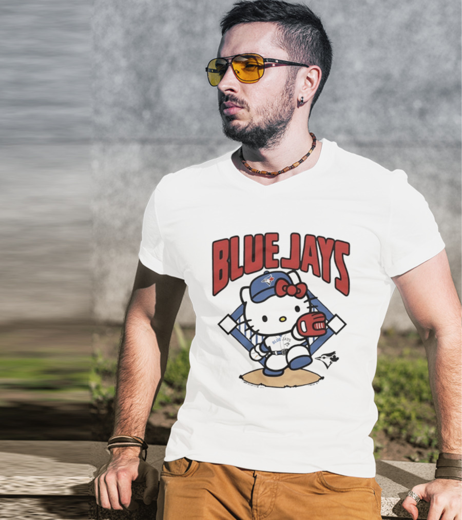 Toronto Blue Jays Hello Kitty Baseball Collaboration MLB T-Shirt