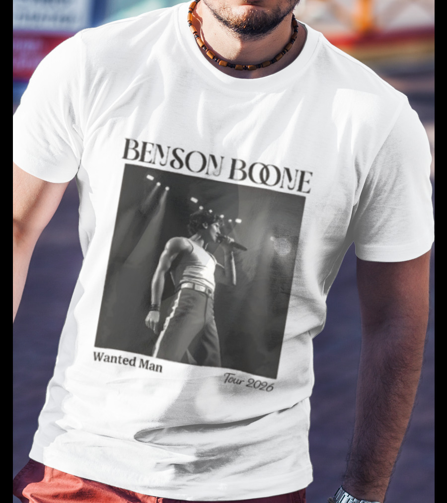 Benson Boone Wanted Man Concert 2026 Tour Performance T-Shirt