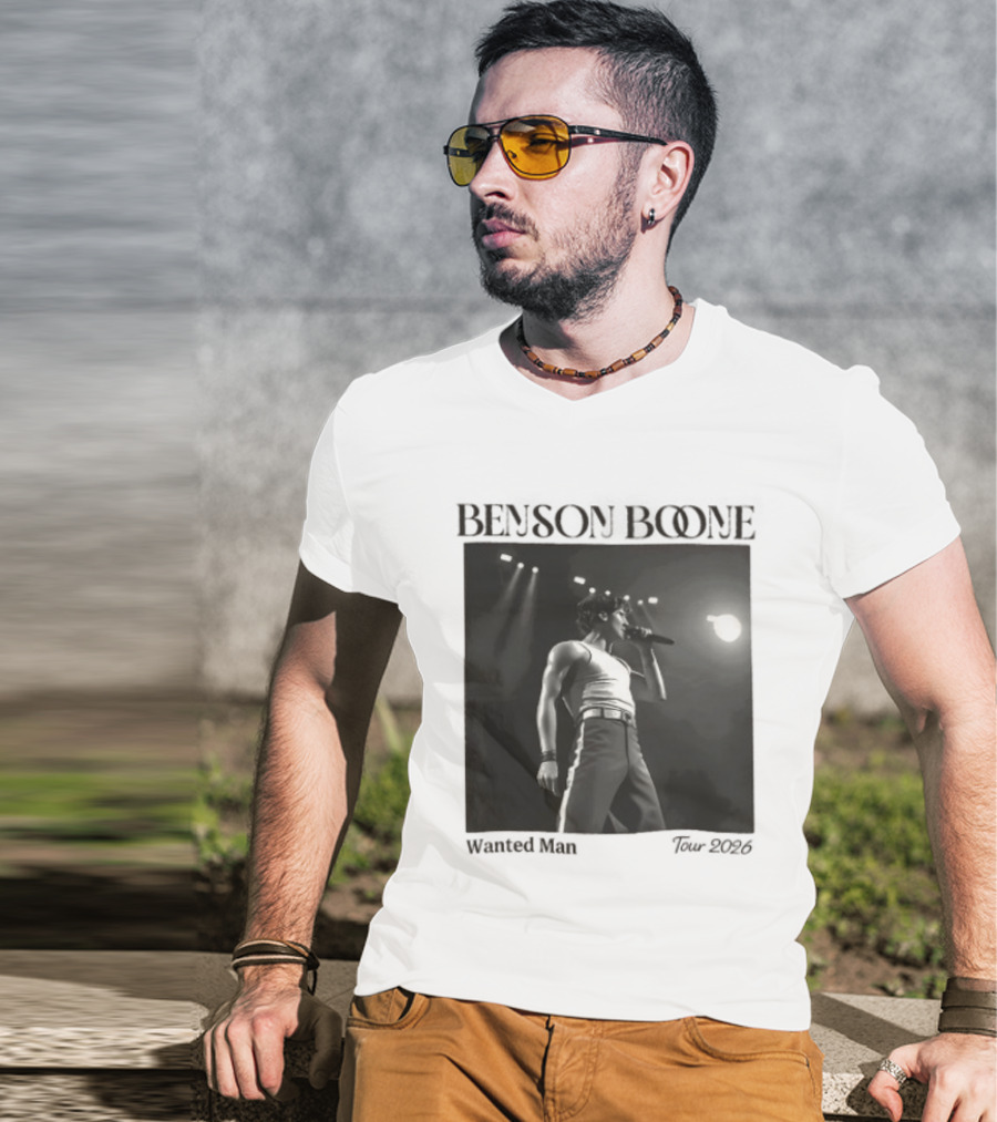 Benson Boone Wanted Man Concert 2026 Tour Performance T-Shirt