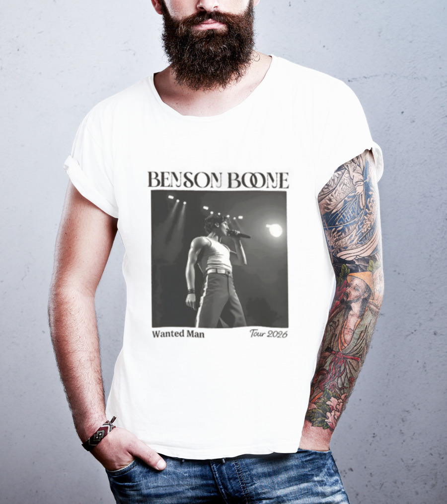Benson Boone Wanted Man Concert 2026 Tour Performance T-Shirt