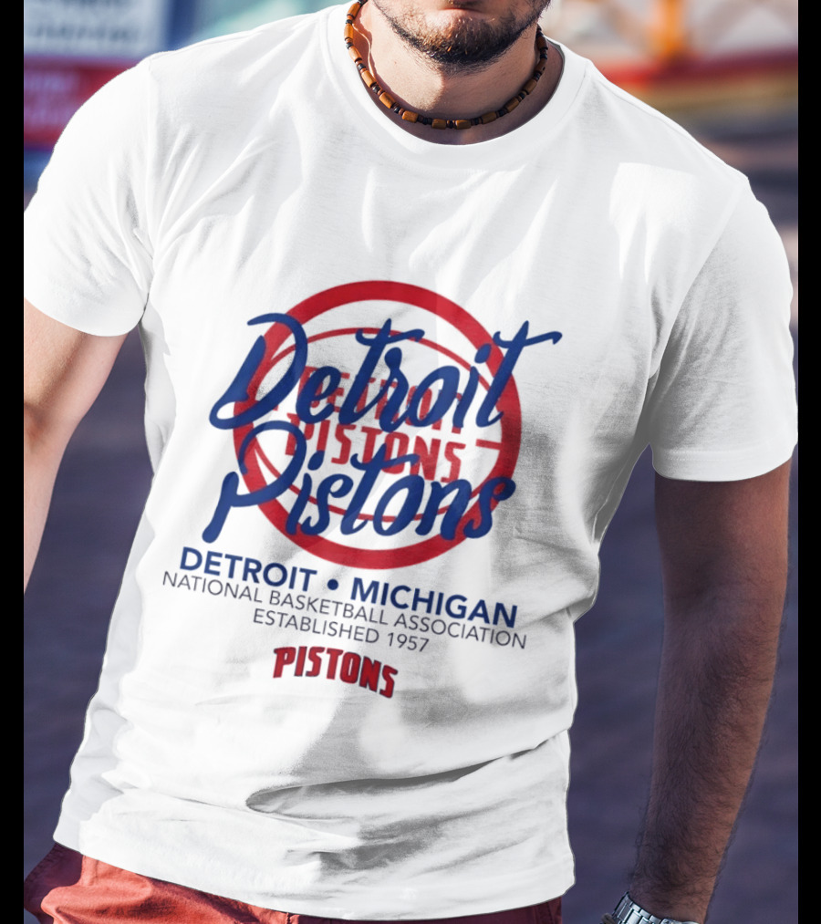 Detroit Pistons Michigan NBA Established 1957 National Basketball Association T-Shirt