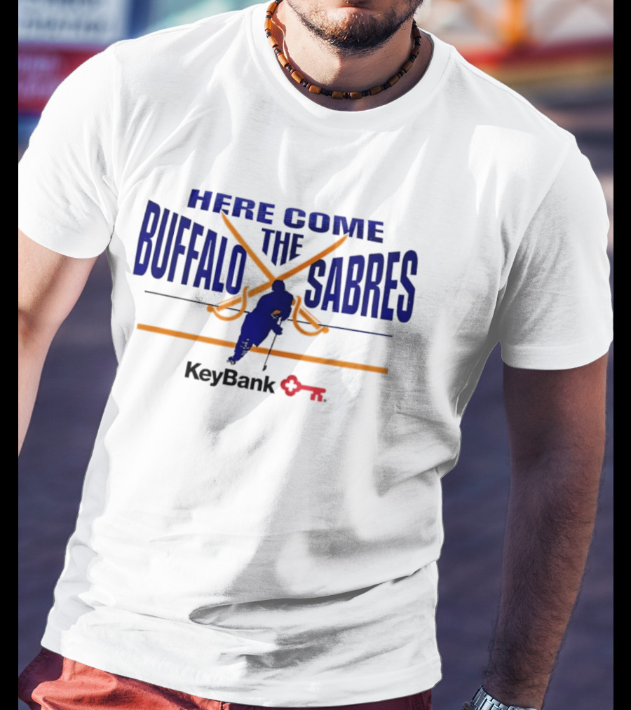 Here Come Buffalo The Sabres KeyBank Hockey Promotion T-Shirt