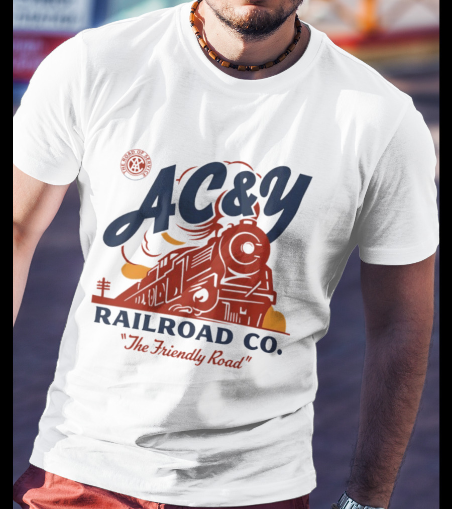 AC&Y Railroad Co. The Friendly Road Vintage Locomotive T-Shirt