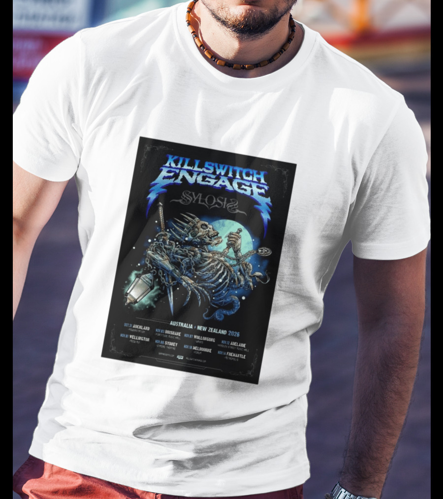 Killswitch Engage Sylosis Australia New Zealand Tour 2026 Concert Dates T-Shirt