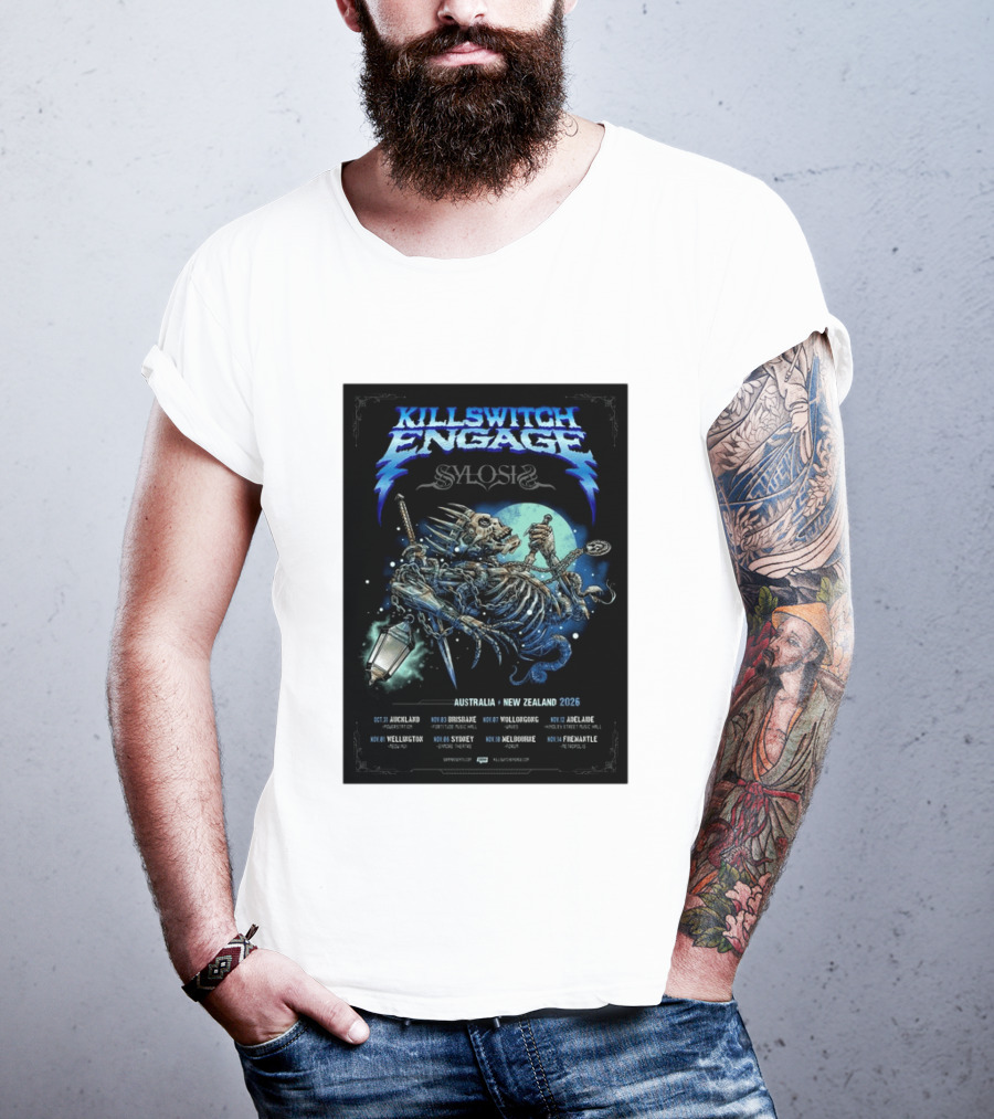 Killswitch Engage Sylosis Australia New Zealand Tour 2026 Concert Dates T-Shirt