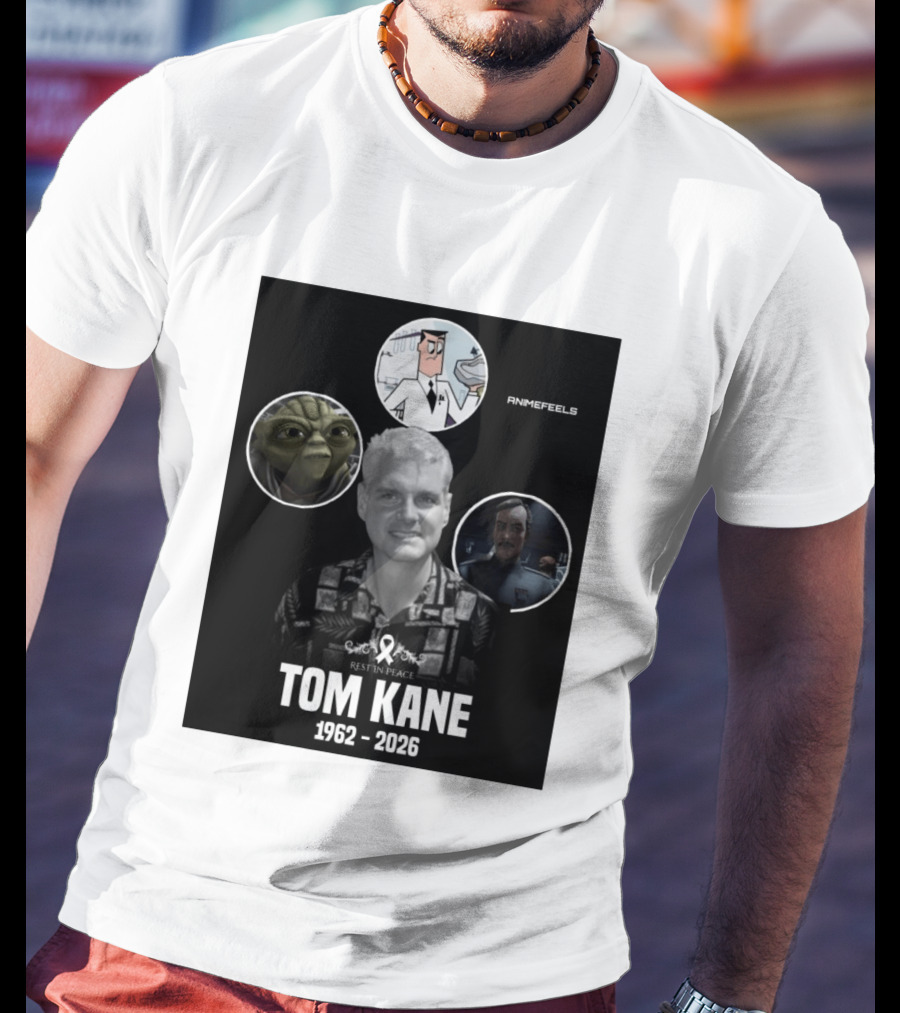 Rest In Peace Tom Kane 1962 2026 Animefeels Yoda T-Shirt
