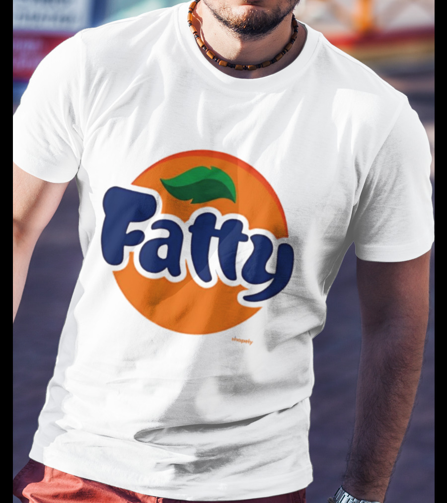 Fatty Fanta Bold Text Orange Circle T-Shirt