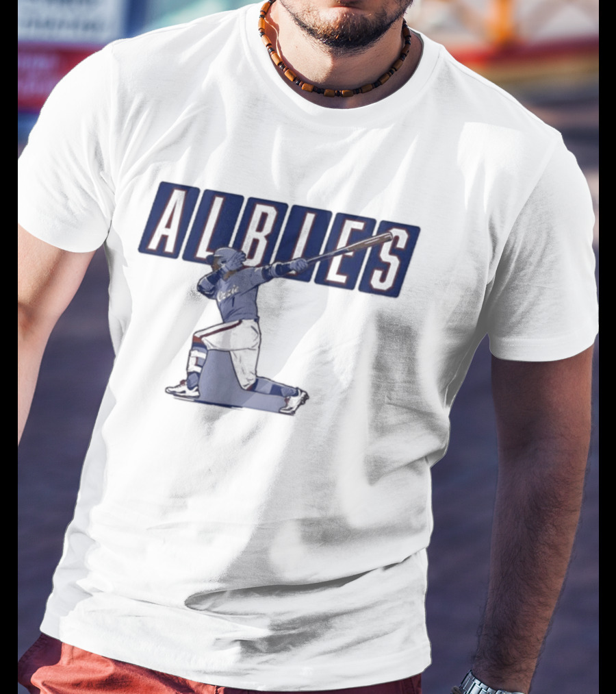 ALBIES ATLANTA Slugger Swing Baseball Player T-Shirt