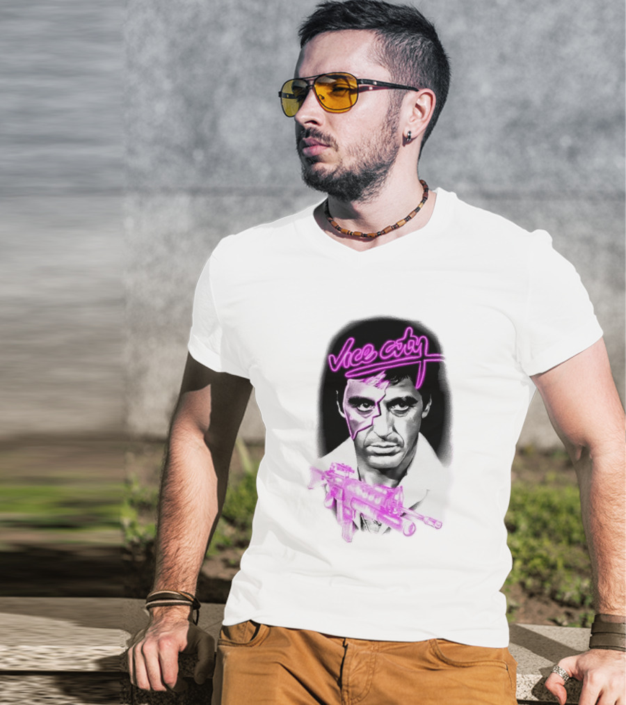 Vice City Tony Montana Scarface Neon T-Shirt