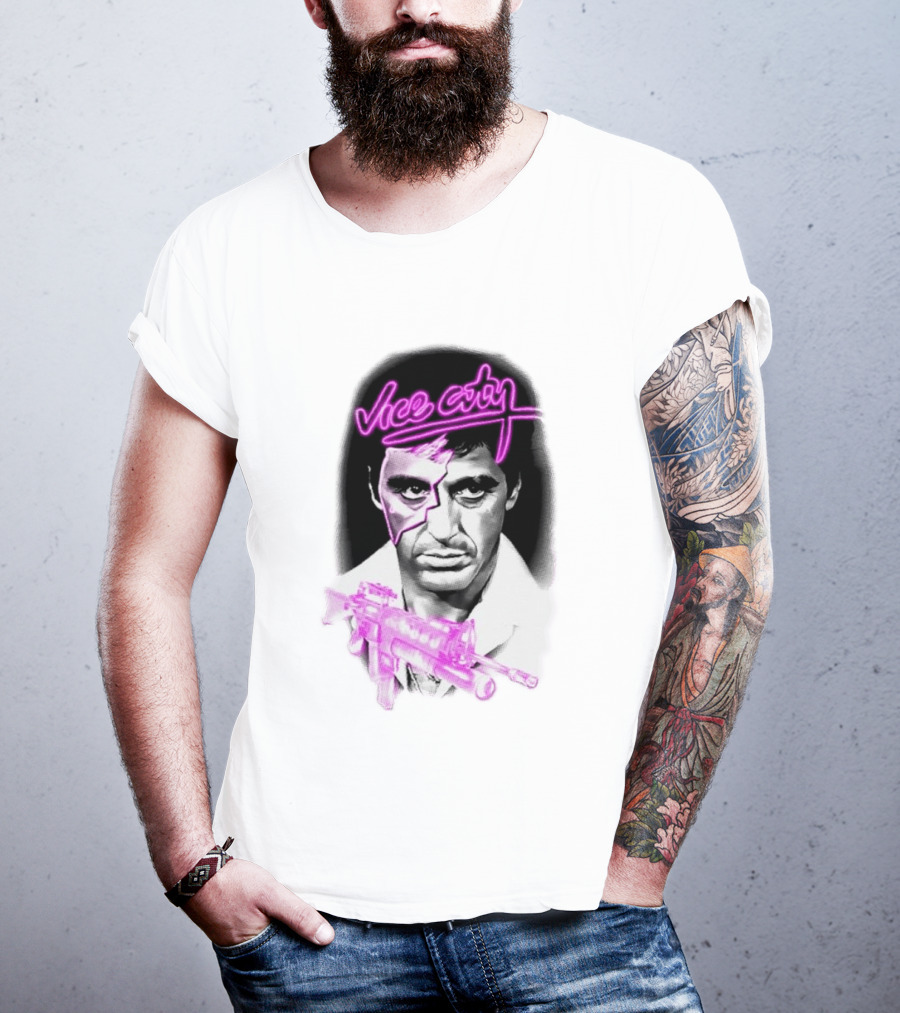 Vice City Tony Montana Scarface Neon T-Shirt