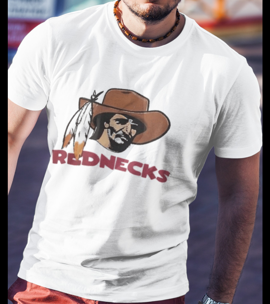 Washington Redskins Rednecks Cowboy Hat With Feather T-Shirt