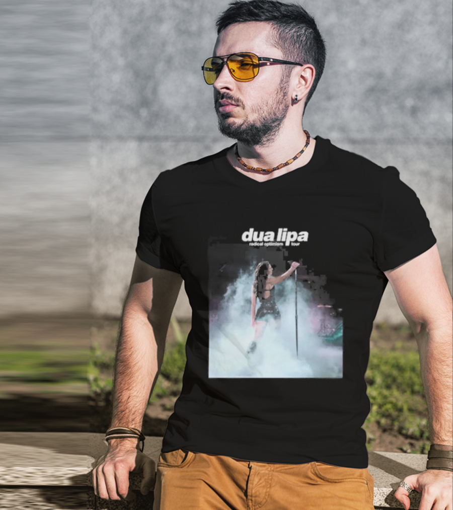 Dua Lipa Round Neck Abstract Pastel Aura T-Shirt