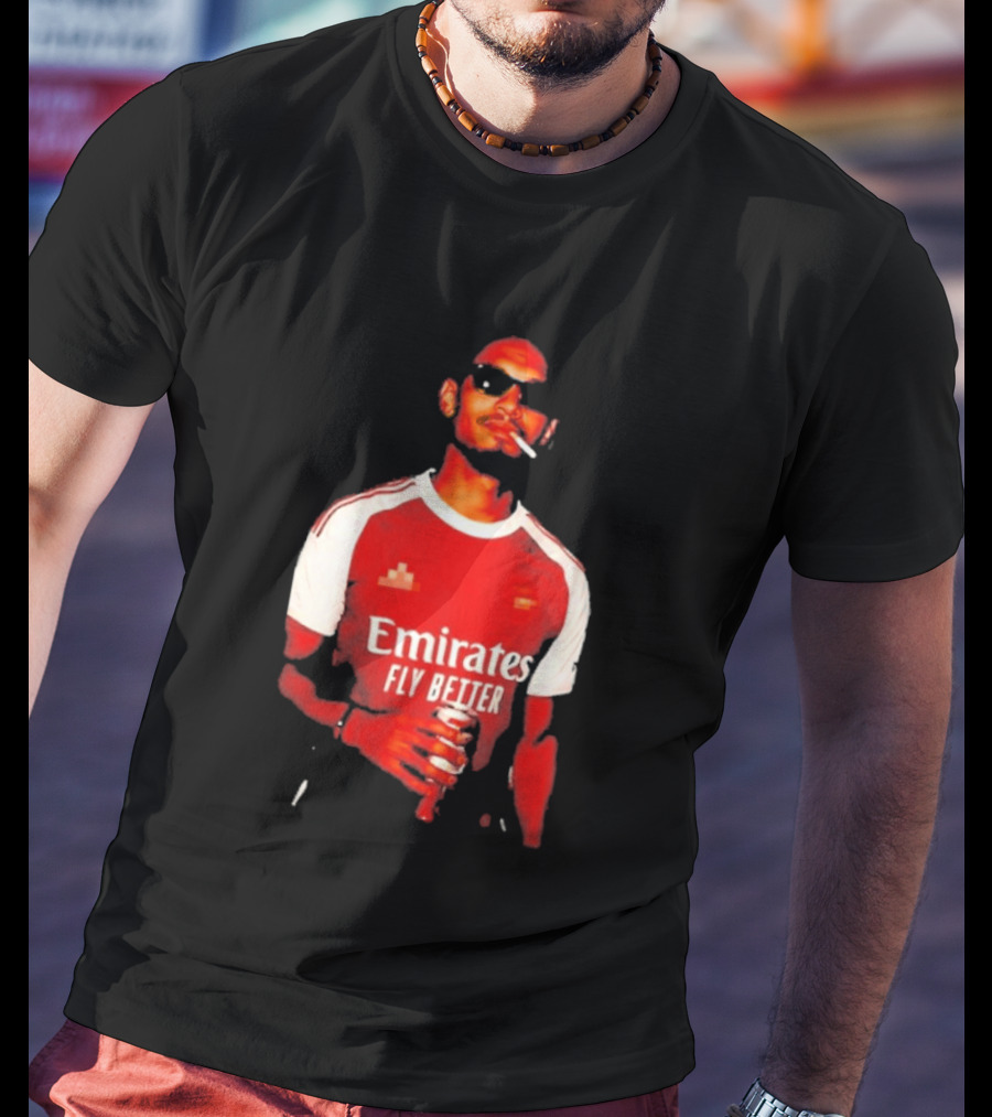 Gabriel Magalhaes Smoking Emirates Fly Better Arsenal T-Shirt
