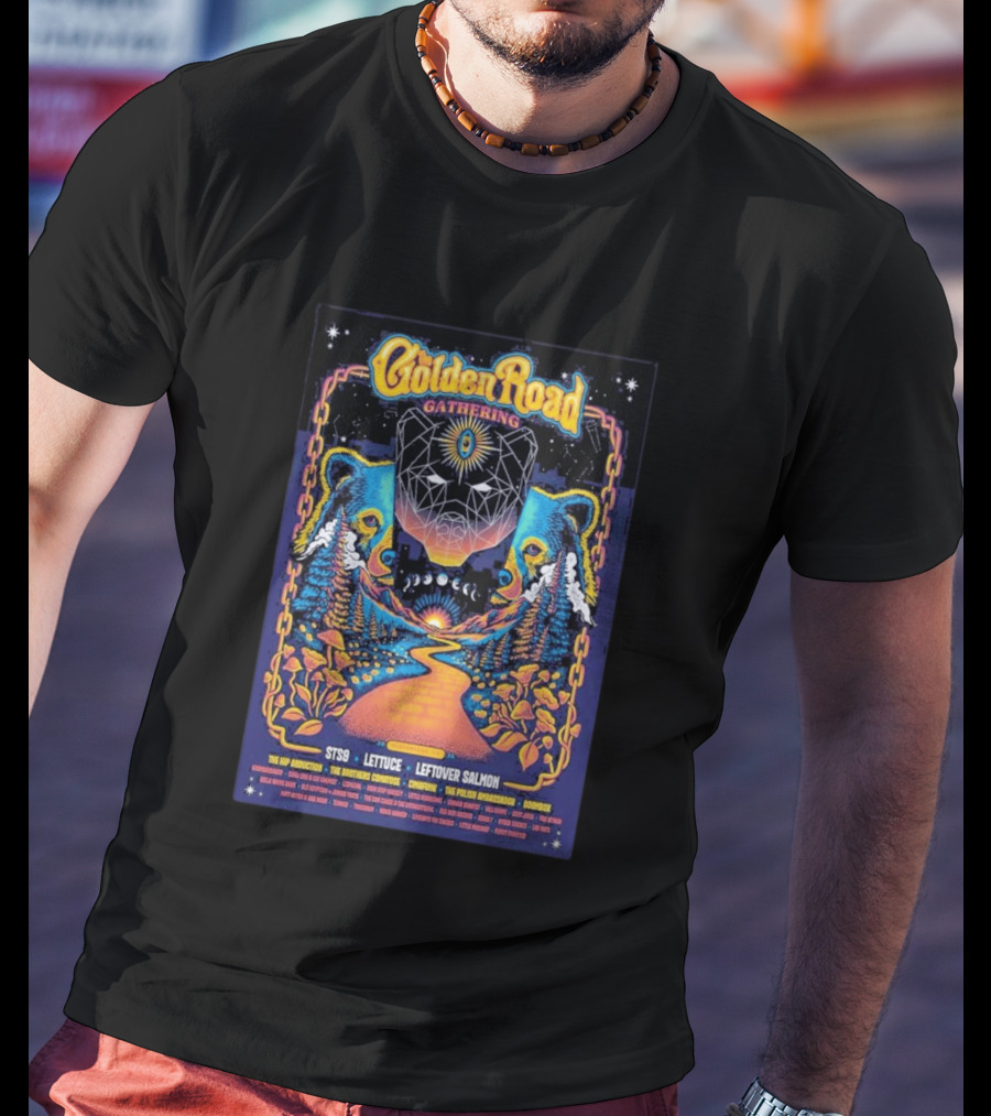 Golden Road Gathering Placerville May 2026 STS9 Lettuce Leftover Salmon The Hip Abduction The Brothers Comatose Cymafunk The Polish Ambassador Boombox T-Shirt