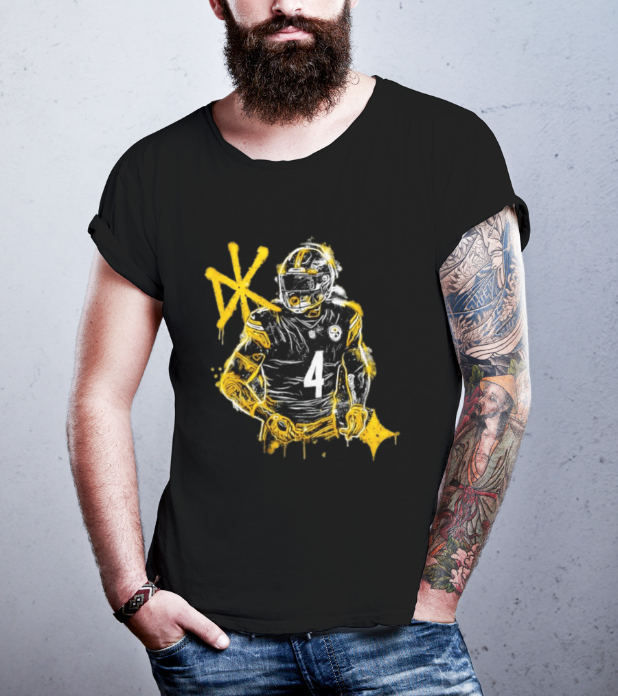 Pittsburgh Steelers Number 4 Here We Go Football Player NFL Fan Gear T-Shirt