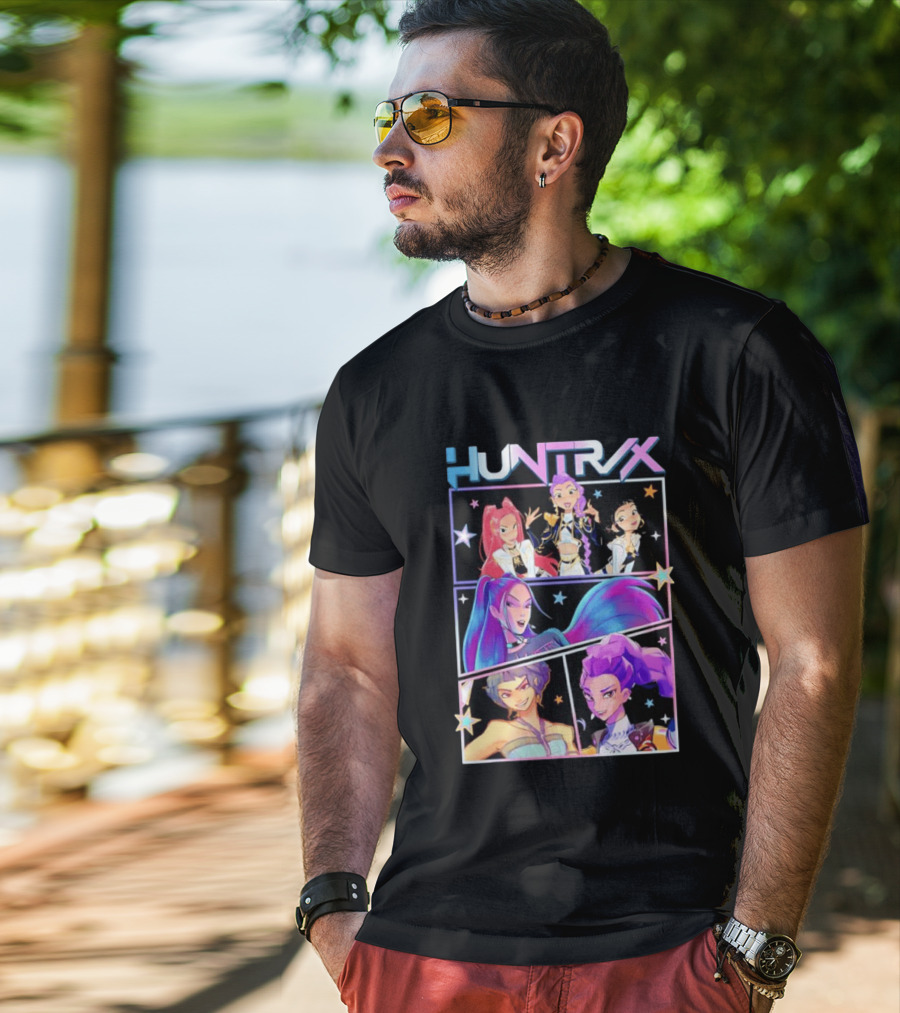 Huntrix Anime Character Panel Demon Hunter T-Shirt