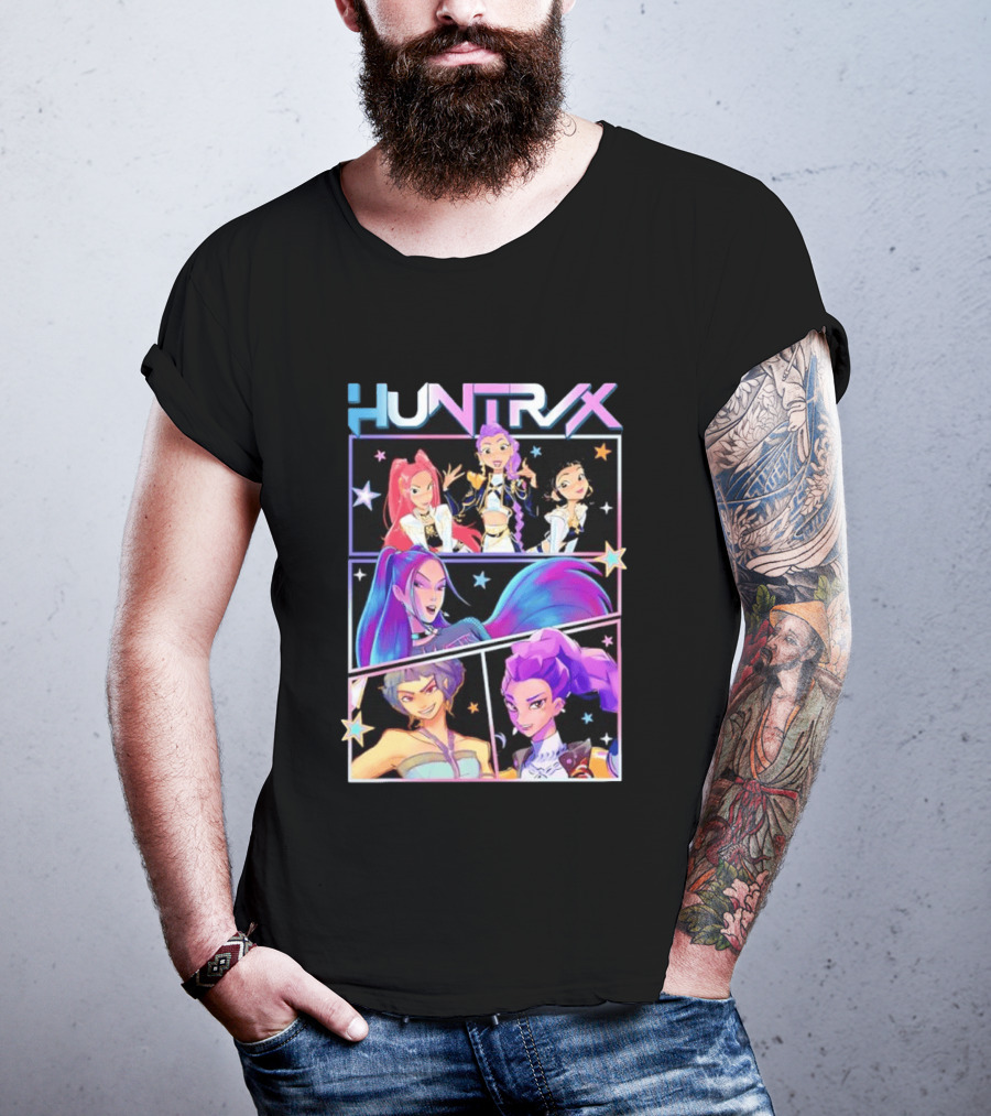 Huntrix Anime Character Panel Demon Hunter T-Shirt