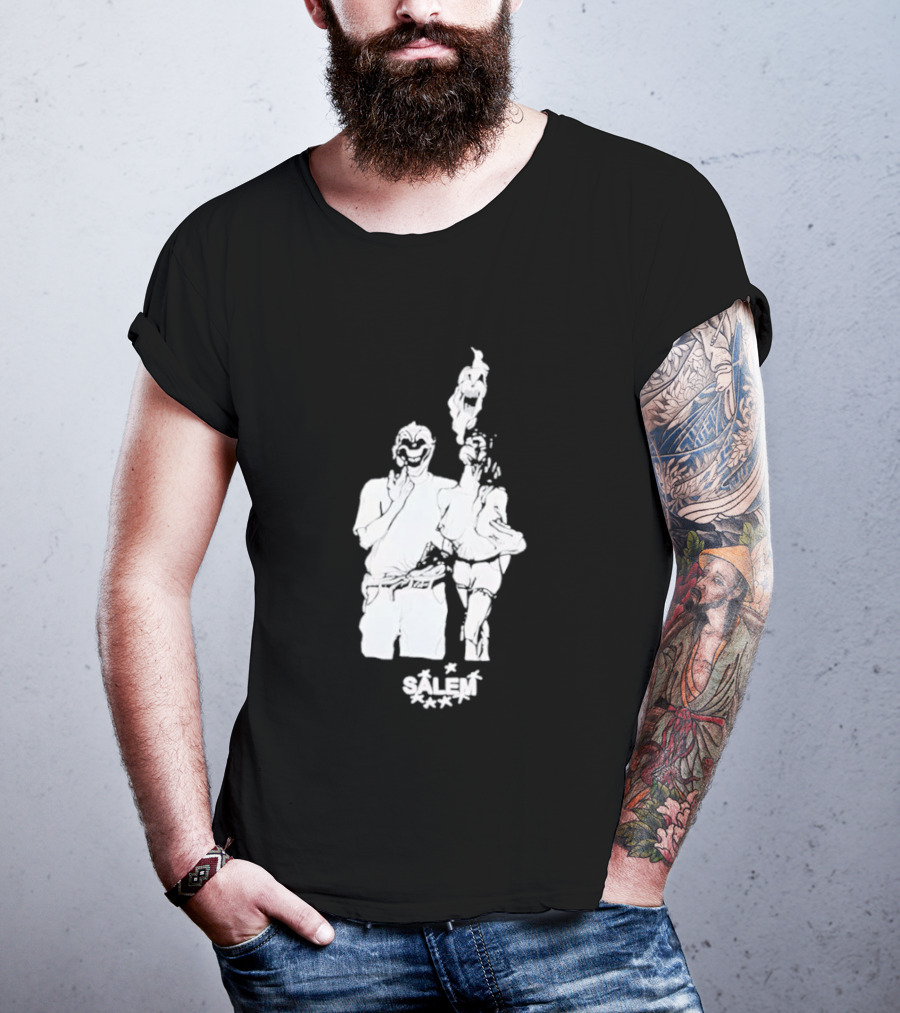 Salem Clown Mask Art Style Ghostly Figure T-Shirt