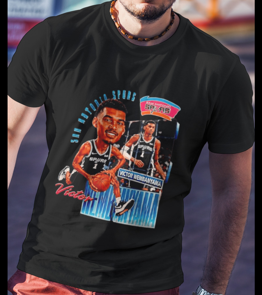 San Antonio Spurs Victor Wembanyama Basketball Caricature T-Shirt