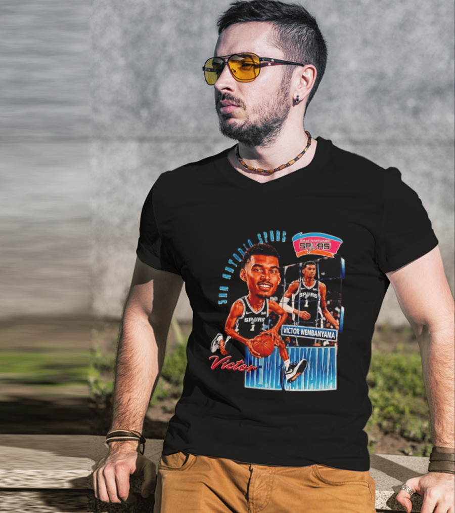 San Antonio Spurs Victor Wembanyama Basketball Caricature T-Shirt