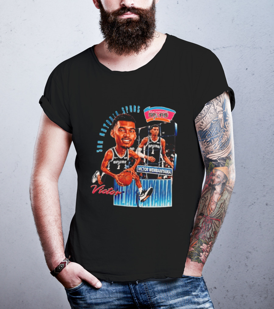 San Antonio Spurs Victor Wembanyama Basketball Caricature T-Shirt