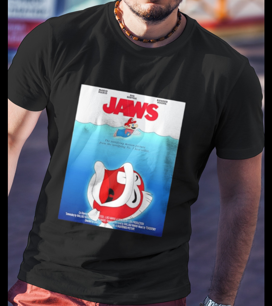 Mario Jaws Big Bertha Bowser Koopa Movie T-Shirt