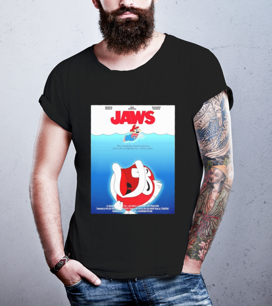 Mario Jaws Big Bertha Bowser Koopa Movie T-Shirt