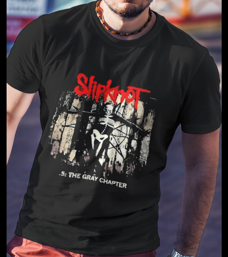 Slipknot Skull Skeleton 5 The Gray Chapter T-Shirt