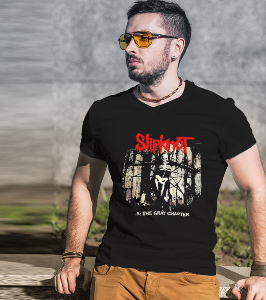 Slipknot Skull Skeleton 5 The Gray Chapter T-Shirt