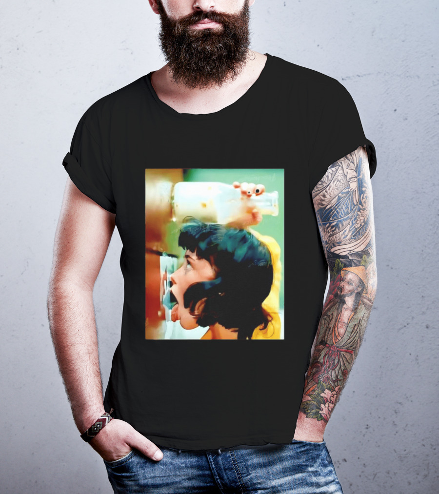 The Girl With Banging Head Licking Milk Scene T-Shirt
