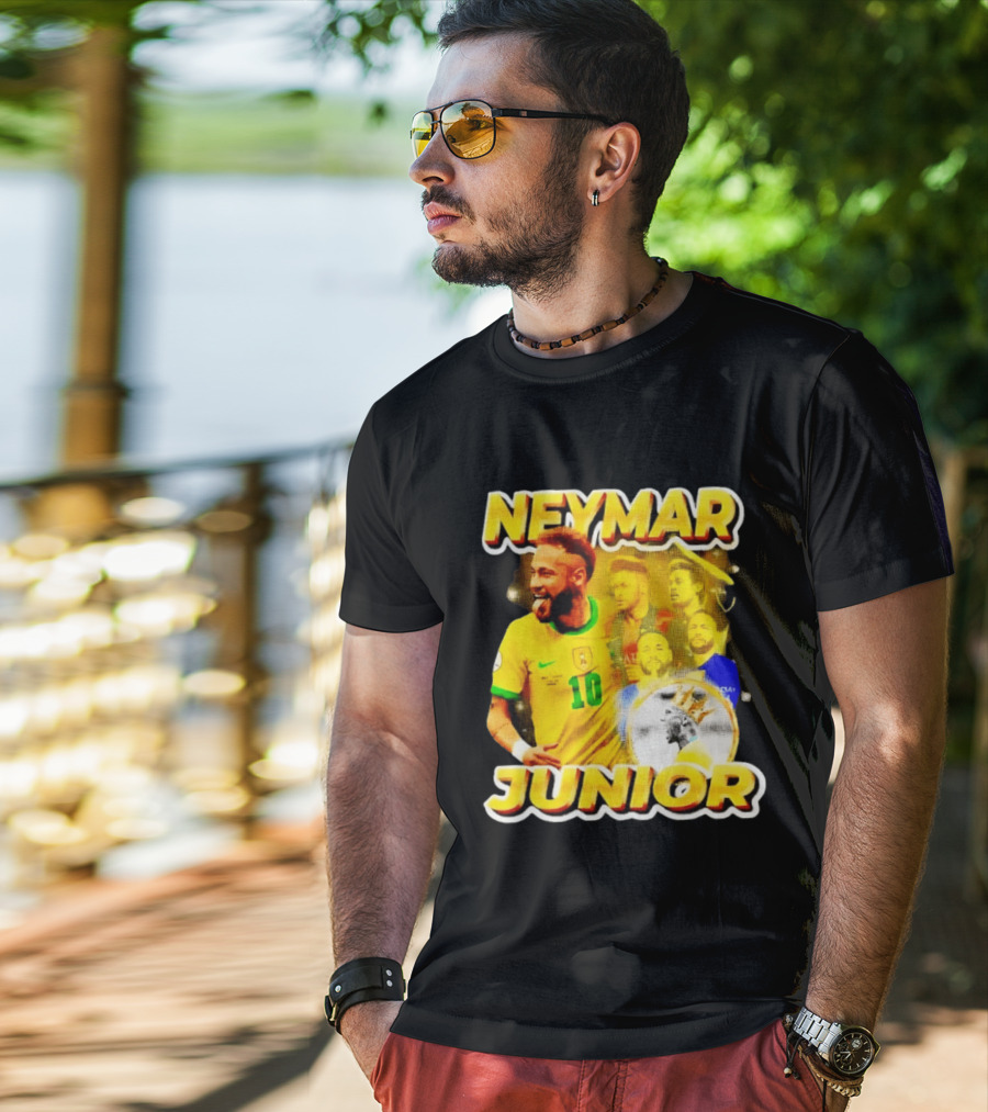 Neymar Junior Brasil National Football Team 10 Celebration Soccer Star T-Shirt