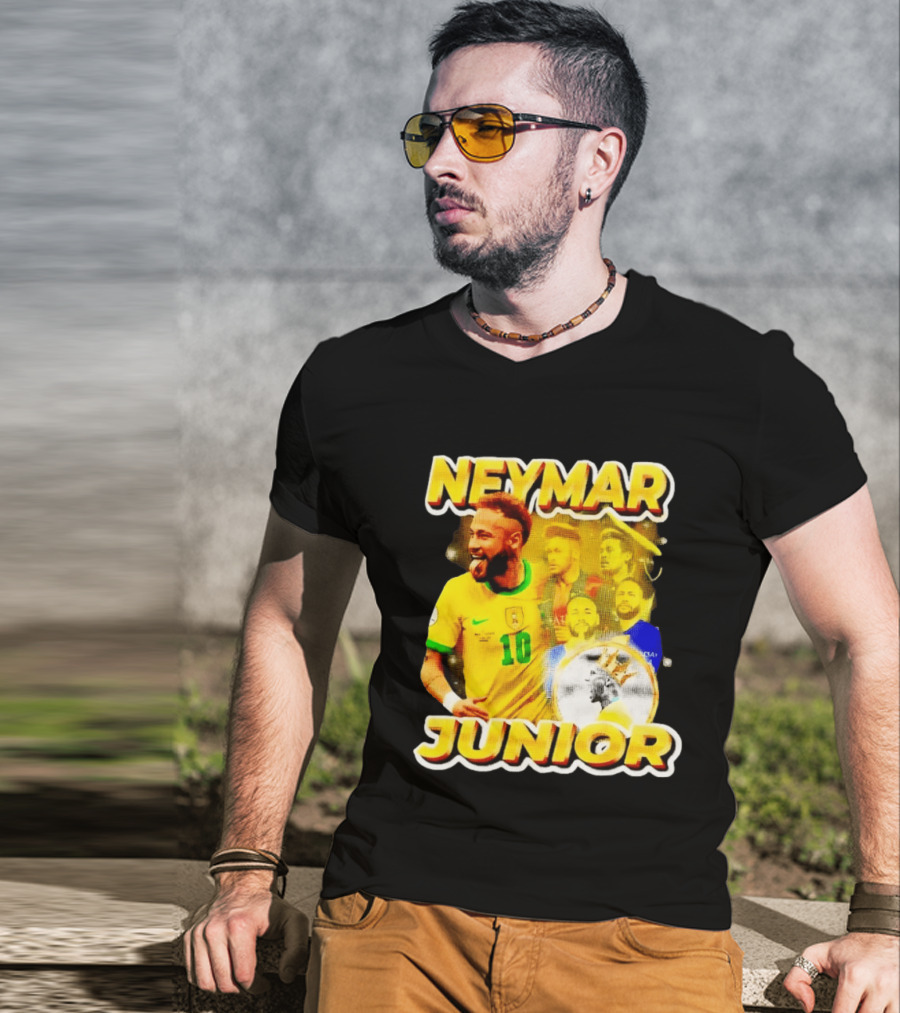Neymar Junior Brasil National Football Team 10 Celebration Soccer Star T-Shirt