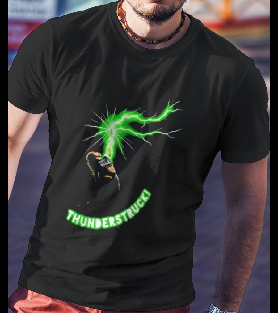 Thunderstruck Green Lightning Female Wrestler Power Burst T-Shirt