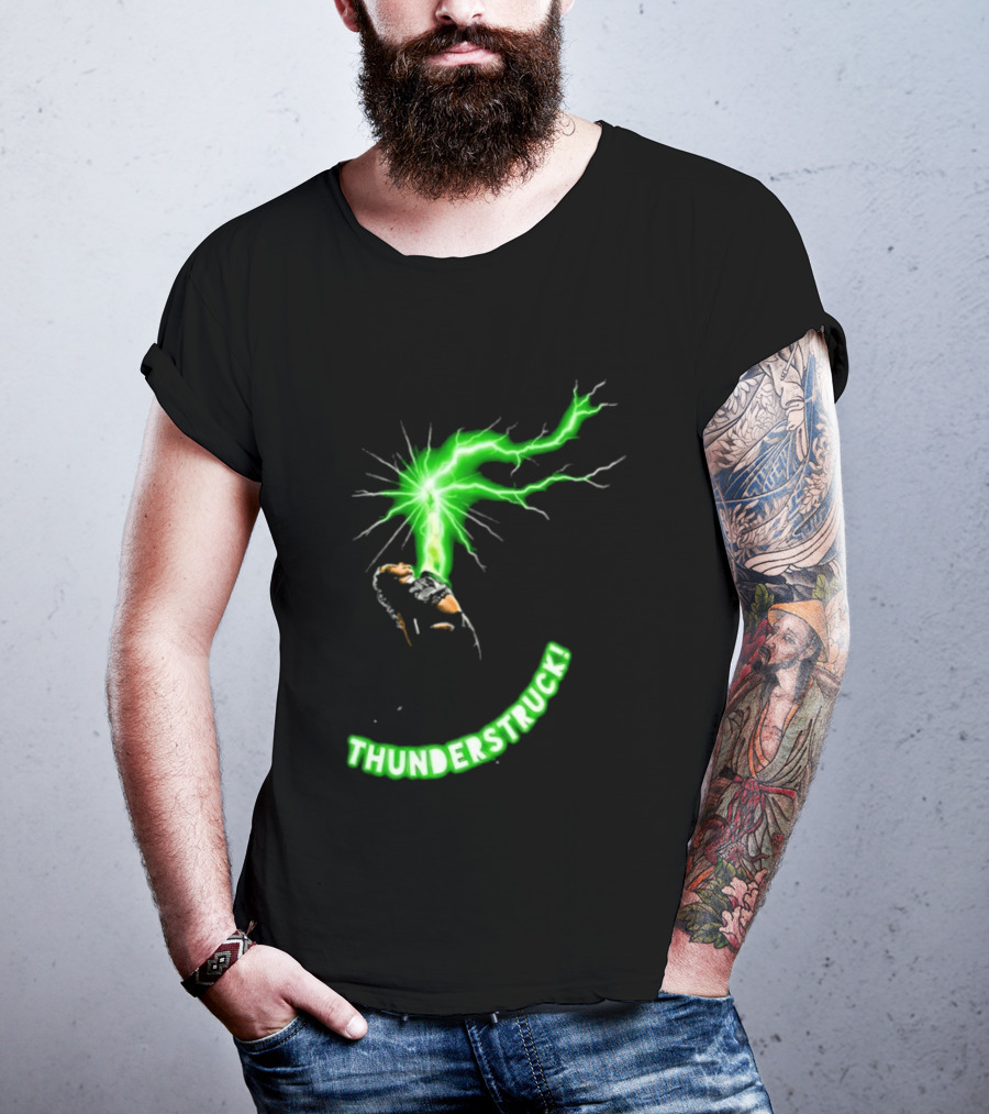 Thunderstruck Green Lightning Female Wrestler Power Burst T-Shirt