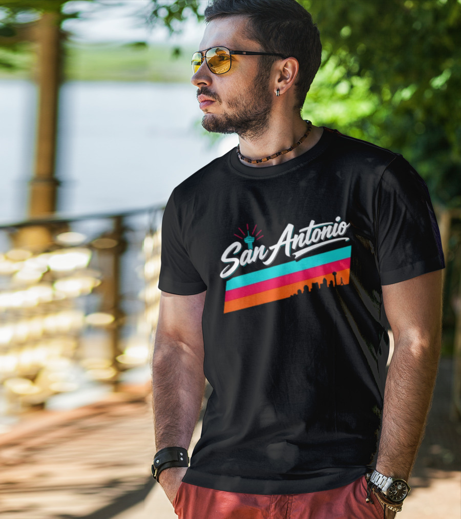 San Antonio Tower Of The Americas Spurs Basketball NBA T-Shirt