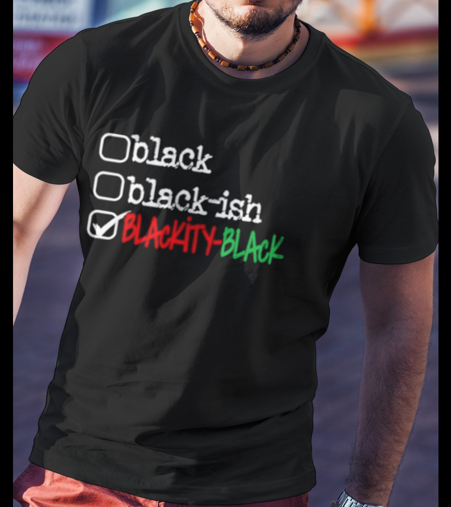 Black Black Ish Blackity Black Checked T-Shirt