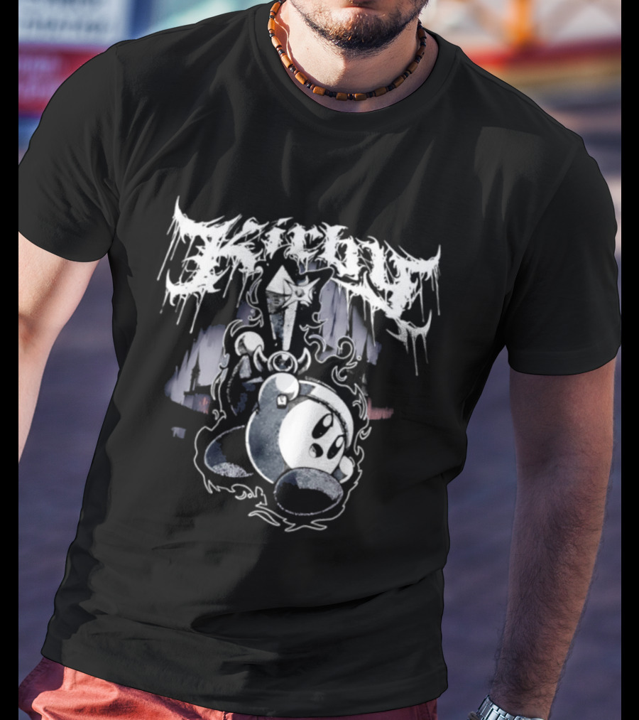 Black Metal Inspired Kirby With Dripping T-Shirt