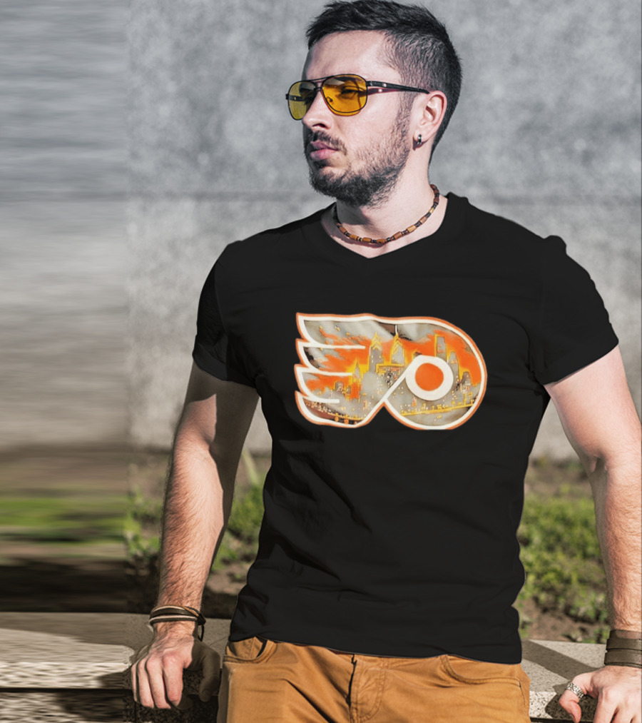 Philadelphia Flyers City Skyline NHL Hockey 2026 T-Shirt