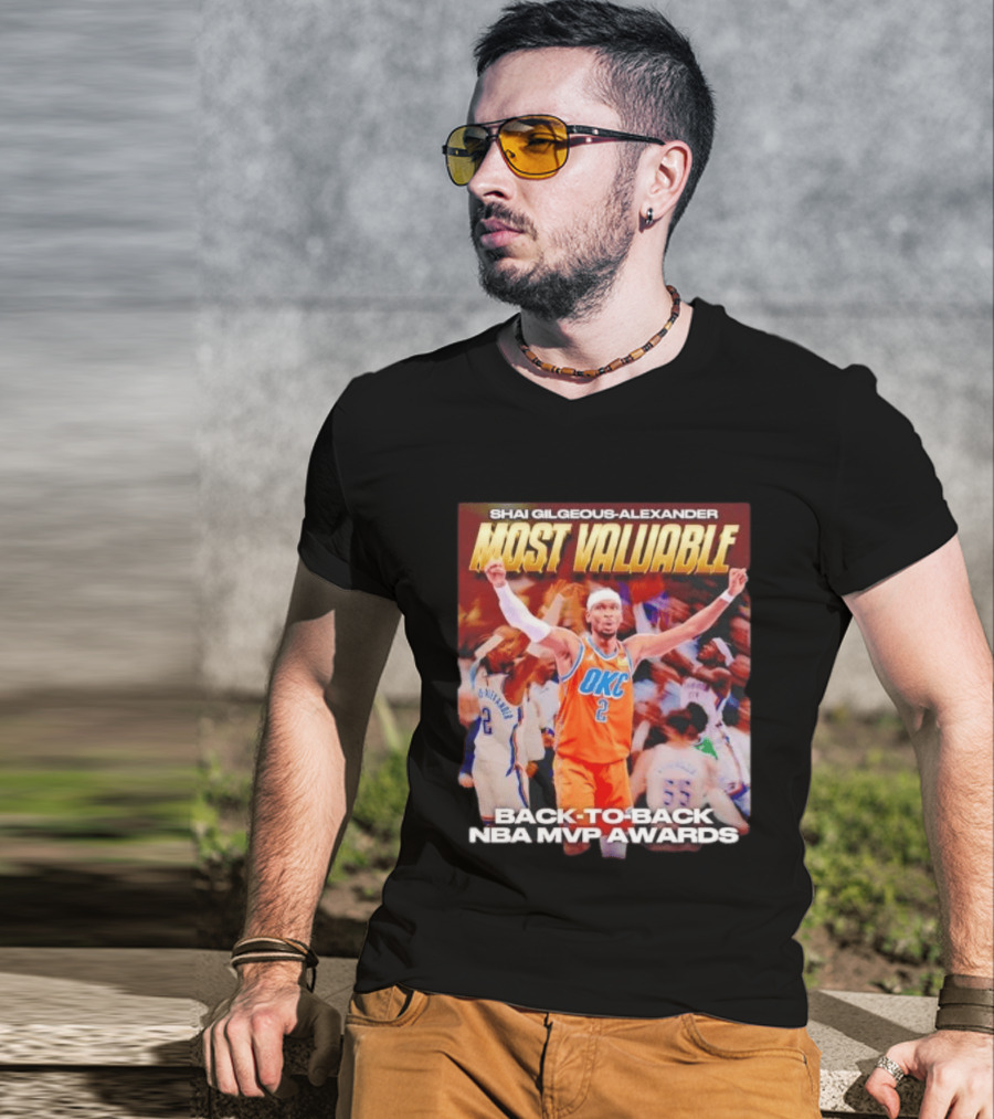 Shia Gilgeous Alexander Most Valuable Okc Back To Back Nba Mvp Awards T-Shirt