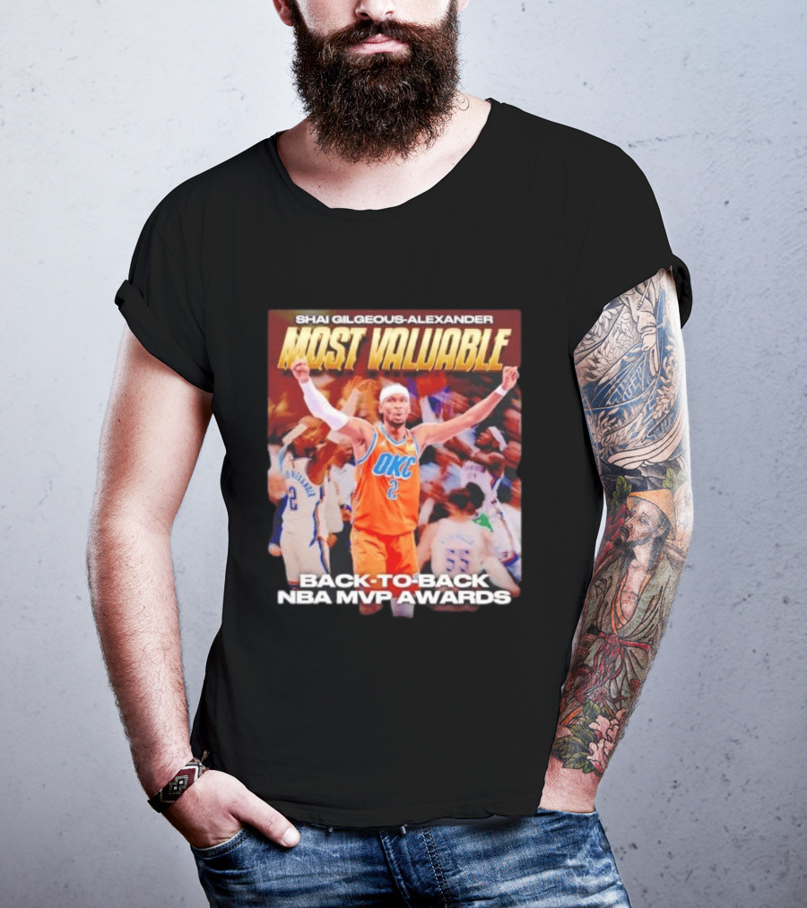 Shia Gilgeous Alexander Most Valuable Okc Back To Back Nba Mvp Awards T-Shirt