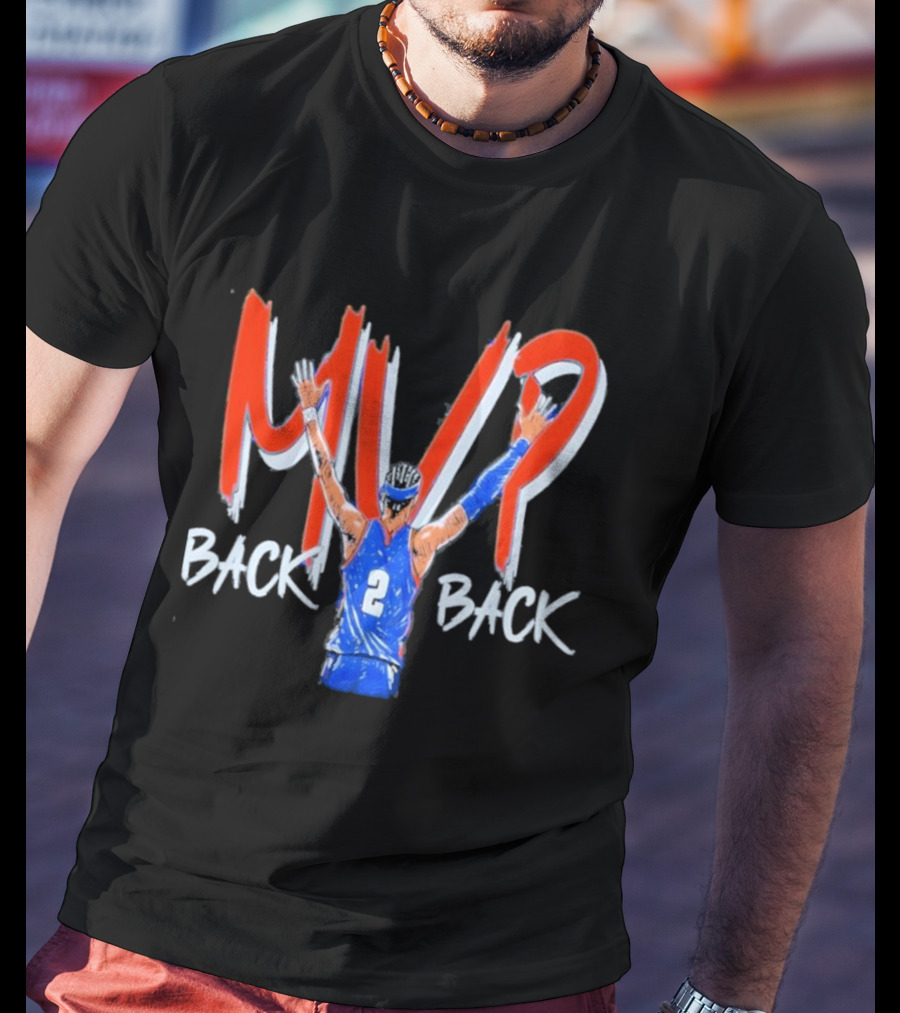 Shai Gilgeous Alexander MVP Back 2 Back Oklahoma City Thunder NBA Basketball 2026 T-Shirt