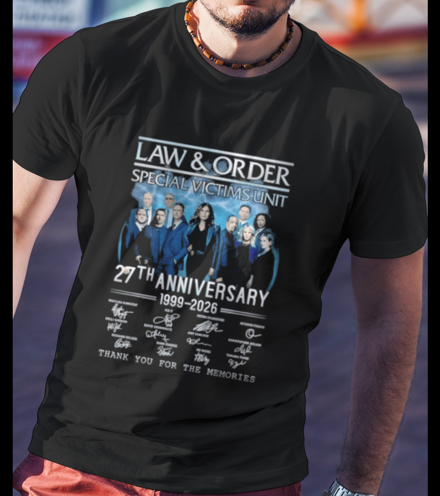 Law And Order Special Victims Unit 27th Anniversary 1999 2026 Thank You For The Memories T-Shirt
