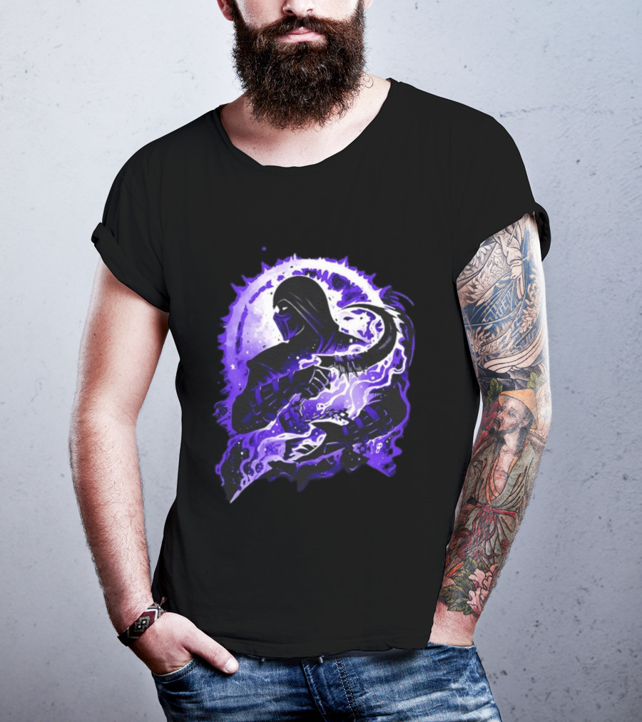 Noob Saibot Master Of The Shadow Mortal Kombat Dark Warrior Purple Aura T-Shirt