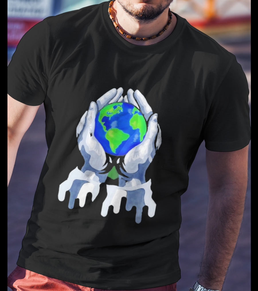 The Earth Lies In Our Hands Eco Friendly Planet Guardians T-Shirt