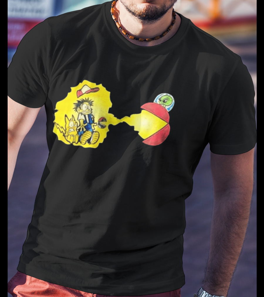 Pokémon Alien Nation Meets Pac Man Mashup T-Shirt