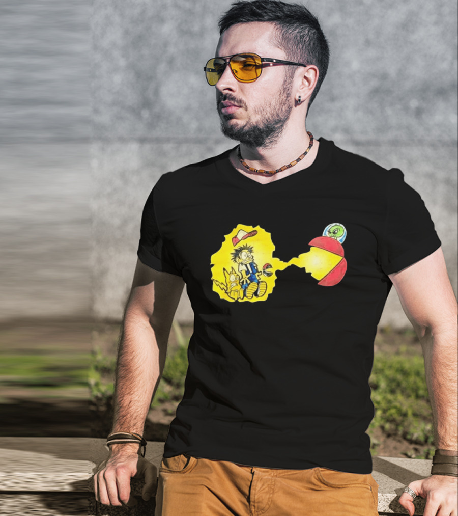Pokémon Alien Nation Meets Pac Man Mashup T-Shirt