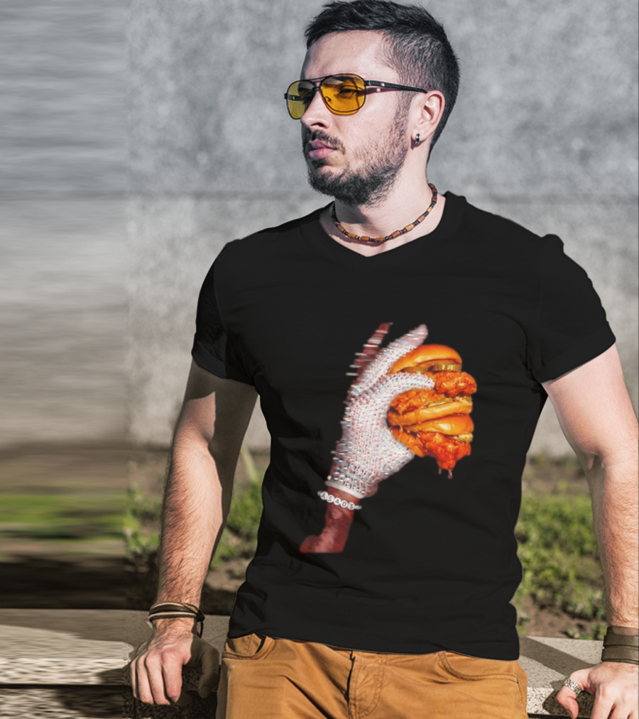 Shiny Gloves With Iceman Dreke Chicken Burger Meme T-Shirt