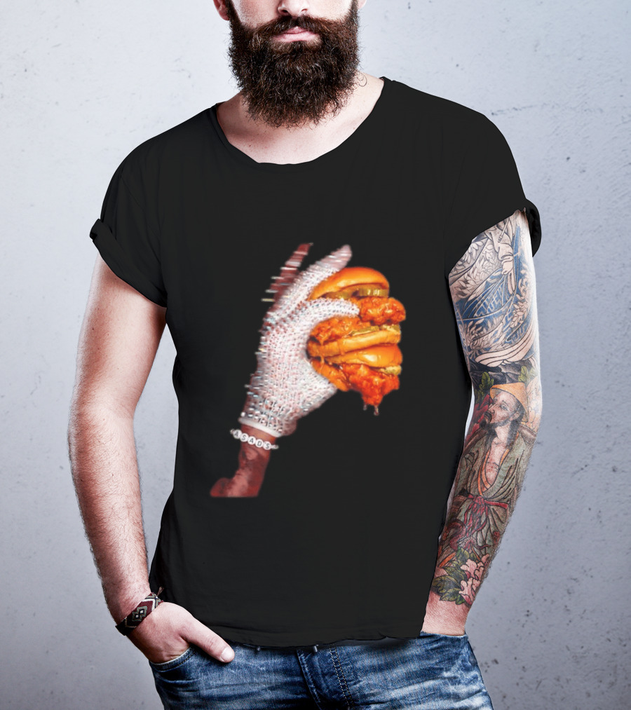 Shiny Gloves With Iceman Dreke Chicken Burger Meme T-Shirt